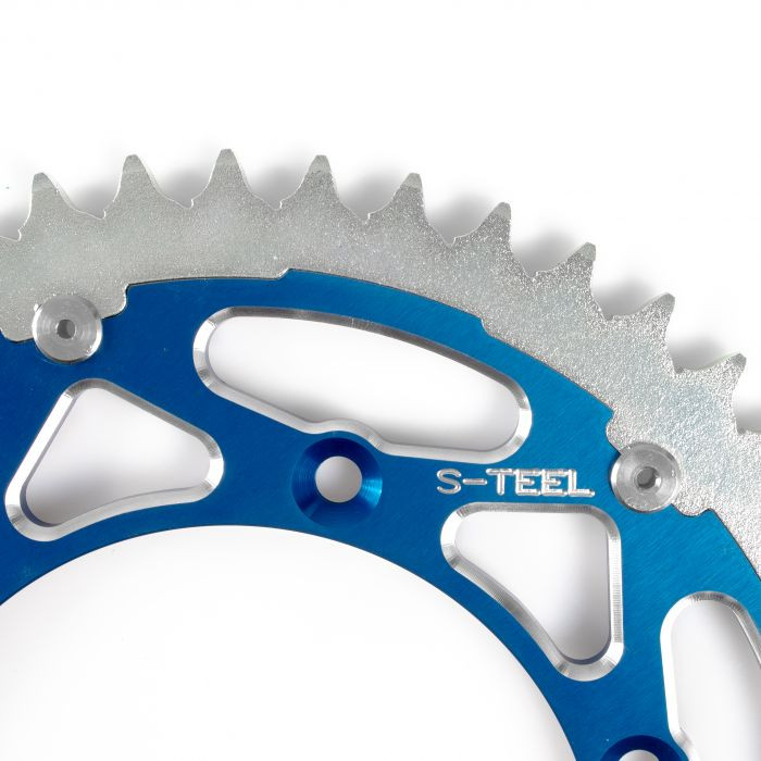 Couronne Bi-Métal S-TEEL Anti-Boue Husqvarna/Gas Gas/Sherco Pas 520 50 dents Noir/Bleu - vue 2